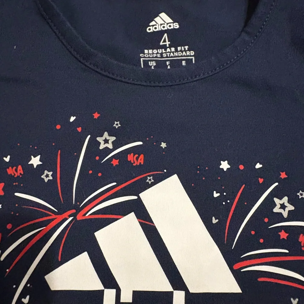 Adidas Kids Black Tee with White Logo